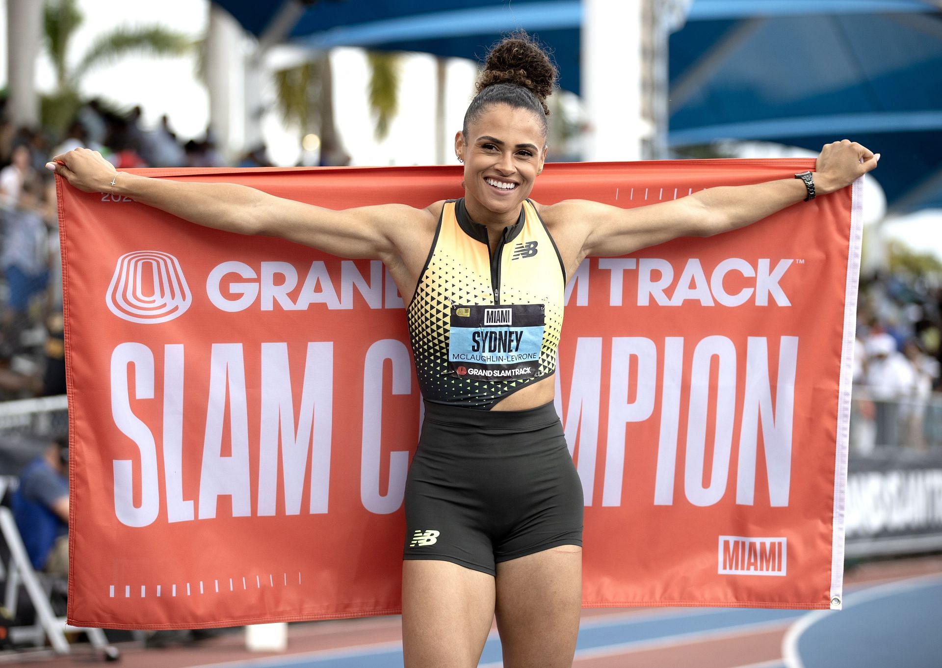Sydney McLaughlin-Levrone competes in Grand Slam Track - Miami - Source: Getty